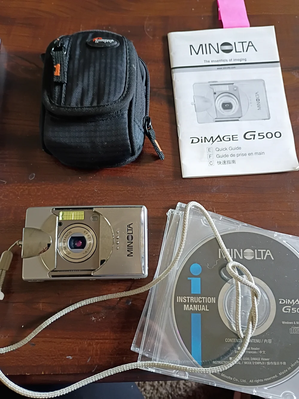 Working DiMAGE G500 Silver Compact Digital Camera with Case